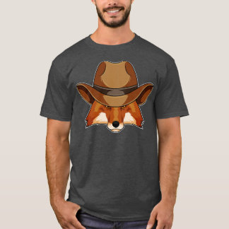 キツネas Cowboy with Hat Tシャツ