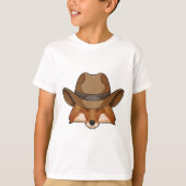 キツネas Cowboy with Hat Tシャツ (正面)