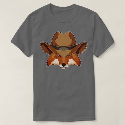 キツネas Cowboy with Hat Tシャツ (デザイン正面)