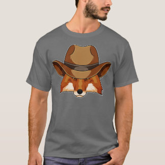 キツネas Cowboy with Hat Tシャツ