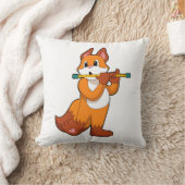 キツネat Music with Flute.PNG クッション (ブランケット)