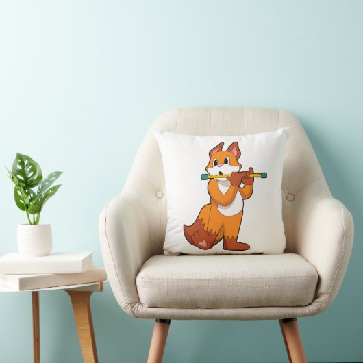 キツネat Music with Flute.PNG クッション (椅子)