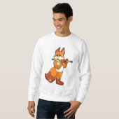 キツネat Music with Flute.PNG スウェットシャツ (正面フル)