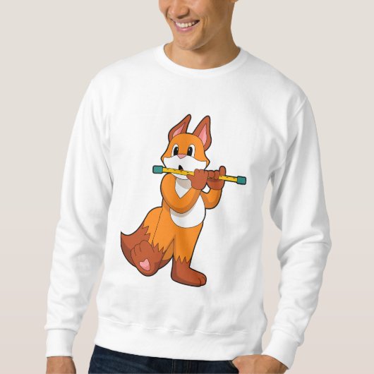 キツネat Music with Flute.PNG スウェットシャツ (正面)