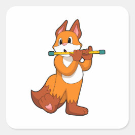 キツネat Music with Flute.PNG スクエアシール