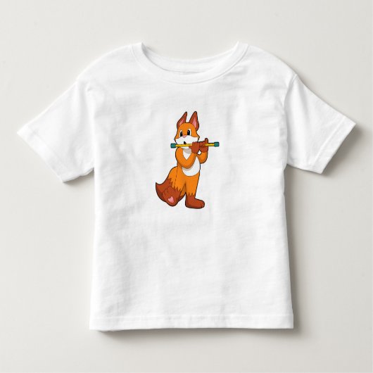 キツネat Music with Flute.PNG トドラーTシャツ (正面)