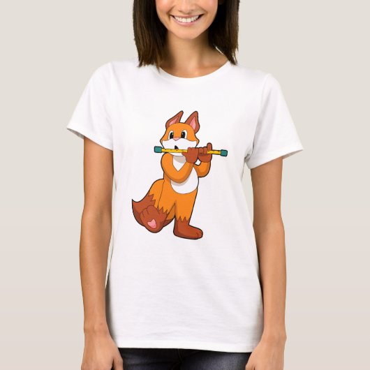 キツネat Music with Flute.PNG Tシャツ (正面)