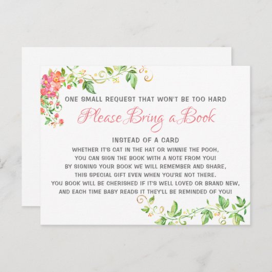 キツネBohoフローラBring a Book Library赤ちゃんシャワー インビテーションポストカード (正面/裏面)