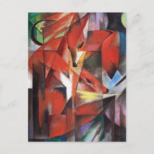 キツネby Franz Marc, ヴィンテージ・ワイルドライフド・自然・アート ポストカード (正面)