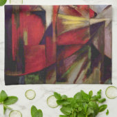 キツネby Franz Marc, ヴィンテージ・抽象芸術・キュービズム・アート キッチンタオル (折り畳み)