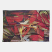 キツネby Franz Marc, ヴィンテージ・抽象芸術・キュービズム・アート キッチンタオル (横)