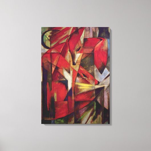 キツネby Franz Marc, ヴィンテージ・抽象芸術・キュービズム・アート キャンバスプリント (正面)