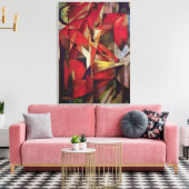 キツネby Franz Marc, ヴィンテージ・抽象芸術・キュービズム・アート キャンバスプリント (インサイチュ (リビング))