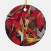 キツネby Franz Marc, ヴィンテージ・抽象芸術・キュービズム・アート セラミックオーナメント (正面)