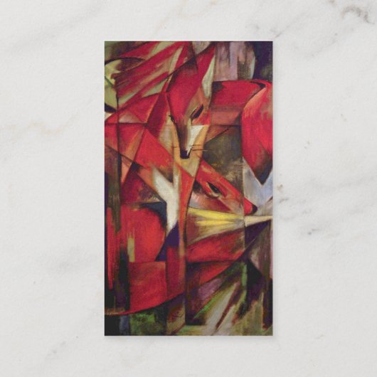 キツネby Franz Marc, Fuchse,ヴィンテージ表現主義 名刺 (裏面)