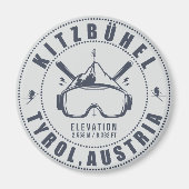 キツブヘルオーストリアマウンテンヴィンテージミニマリスト マグネット (正面)