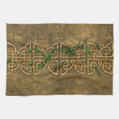 キヅタが付いている装飾的なケルト結び目模様 キッチンタオル (横)