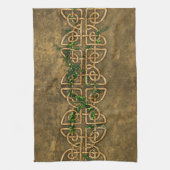 キヅタが付いている装飾的なケルト結び目模様 キッチンタオル (縦)