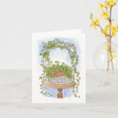 キヅタのバスケット-水彩画 カード (黄色い花)