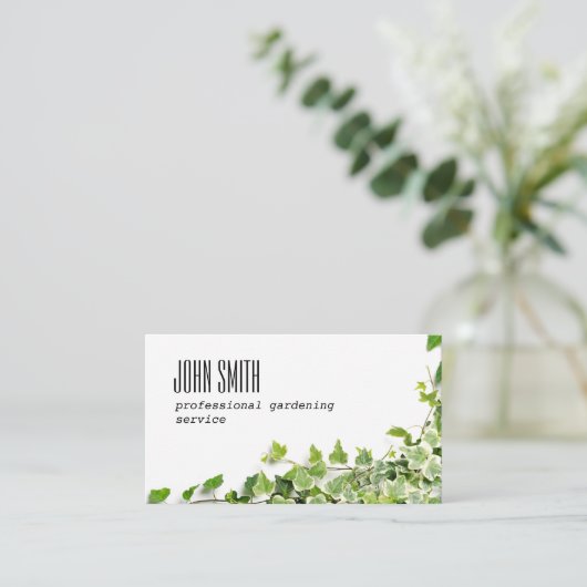 キヅタの小枝を搭載するデザイン 名刺 (スタンド正面)