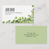 キヅタの小枝を搭載するデザイン 名刺 (正面/裏面)