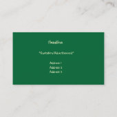 キヅタ及びToadstoolの照明 名刺 (裏面)