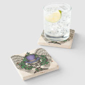 キヅタ踏鋤スカルのコースター ストーンコースター (横)