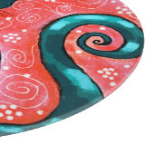 キティお洒落キャットオンラグフローラティール（緑がかった色） カッティングボード (角)