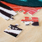 キティお洒落キャットオンラグフローラティール（緑がかった色） ジグソーパズル (側面)