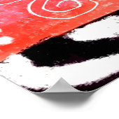 キティお洒落キャットオンラグフローラティール（緑がかった色） ポスター (角)