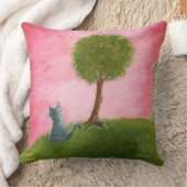 キティお洒落キャットフォークア絵画ートズピンクスカイ クッション (ブランケット)