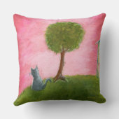 キティお洒落キャットフォークア絵画ートズピンクスカイ クッション (裏面)