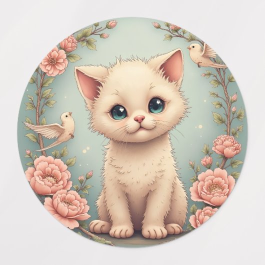 キティとウサギ ラベル (デザイン1)