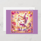 キティの誕生日喜び ポストカード (正面/裏面)