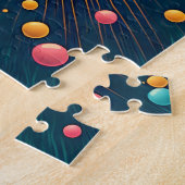 キティカラフルキャットイラストレーション ジグソーパズル (側面)