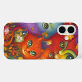 キティカラフル熱狂するキャット猫コラージュ Case-Mate iPhoneケース (裏面 (横))