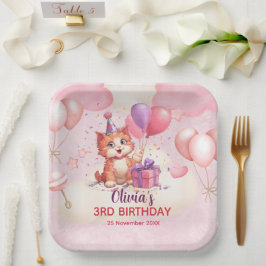 キティキャットお誕生日パーティー紙皿 ペーパープレート