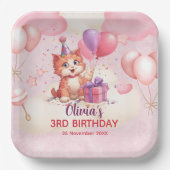 キティキャットお誕生日パーティー紙皿 ペーパープレート (正面)