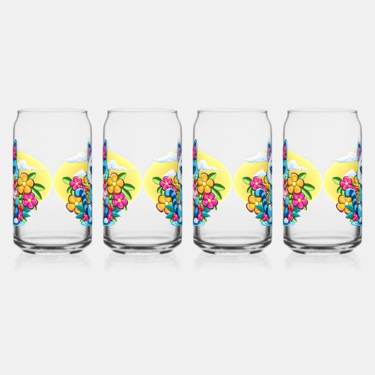 キティキャットアイスクリームサマーかわいいキャラクター ガラス缶 (右)