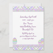 キティキャットアンドイースターバニー誕生日招待状 招待状 (裏面)