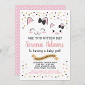 キティキャットガールズベビーシャワー招待状 招待状 (正面/裏面)