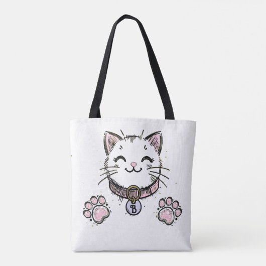 キティキャットキットピンクパープル金ゴールド誕生会 トートバッグ (裏面)