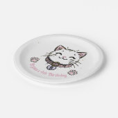 キティキャットキットピンクパープル金ゴールド誕生会 ペーパープレート (アングル)
