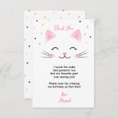 キティキャットキットン誕生日サンキューカード 招待状 (正面/裏面)