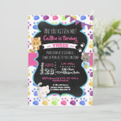 キティキャットキュートキットンガール誕生日 招待状 (スタンド正面)