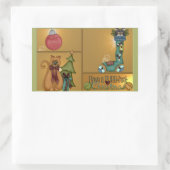 キティキャットクリスマス写真 長方形シール (バッグ)