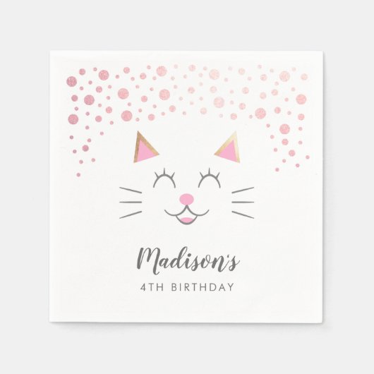 キティキャットテーマ誕生会 スタンダードカクテルナプキン (正面)