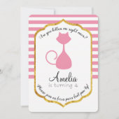 キティキャットパーティー誕生日招待状 招待状 (正面)