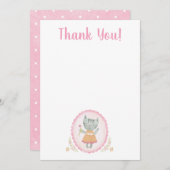 キティキャットピンクかわいいサンキューカード サンキューカード (正面/裏面)