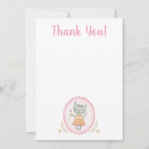 キティキャットピンクかわいいサンキューカード